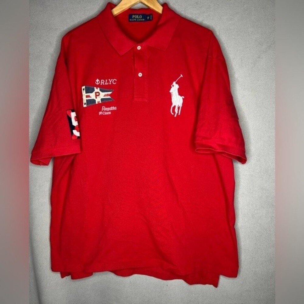 Ralph Lauren Polo Shirt Men's Custom Fit RLYC Regatta 1st Class Pony  Size 2XB